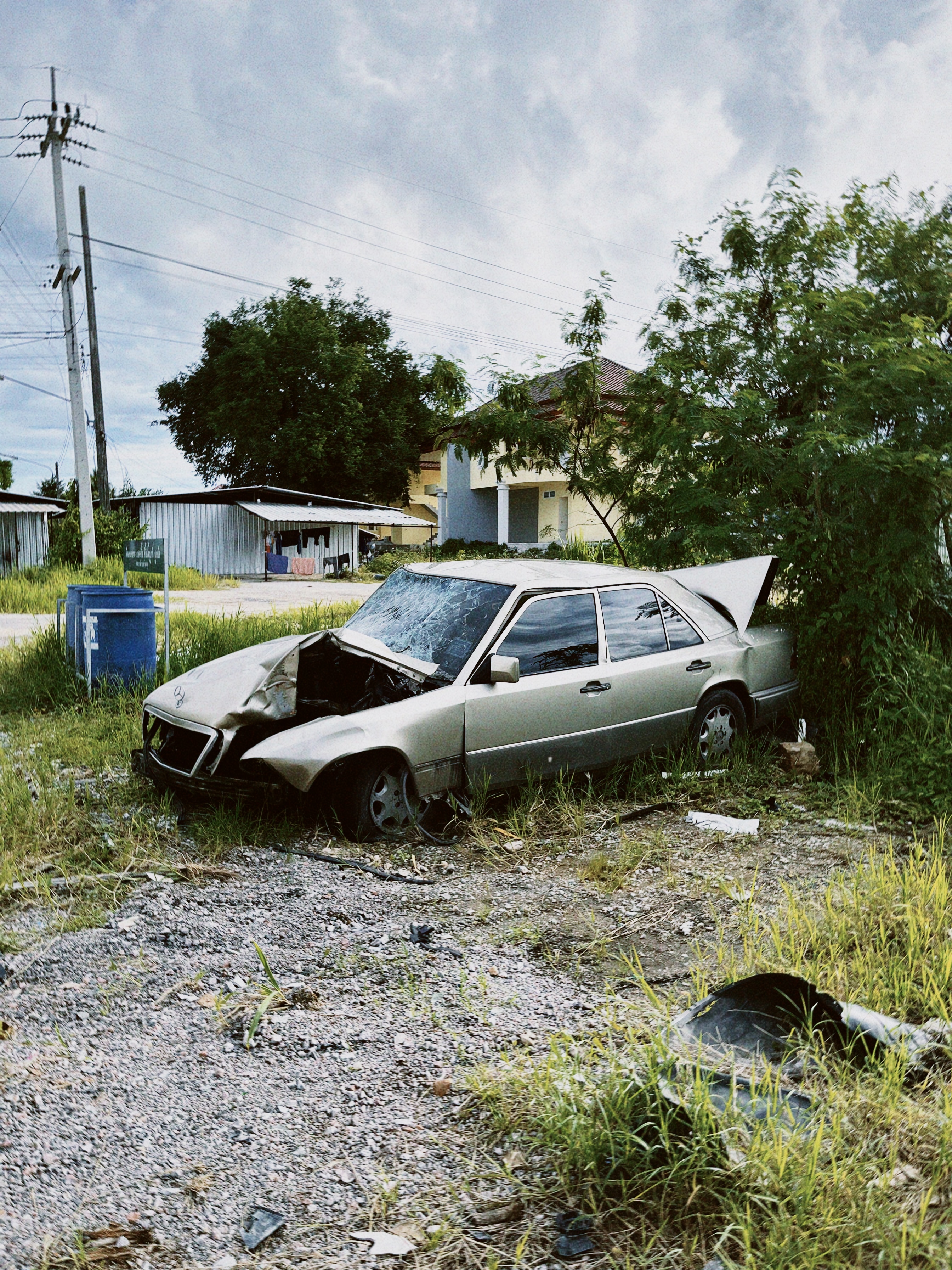Crashed Mercedes S-Class